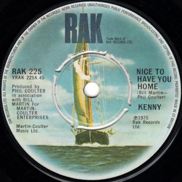 7-дюймовая пластинка KENNY Nice To Have You Home RAK225 RAK 1975 UK Rock Б/у