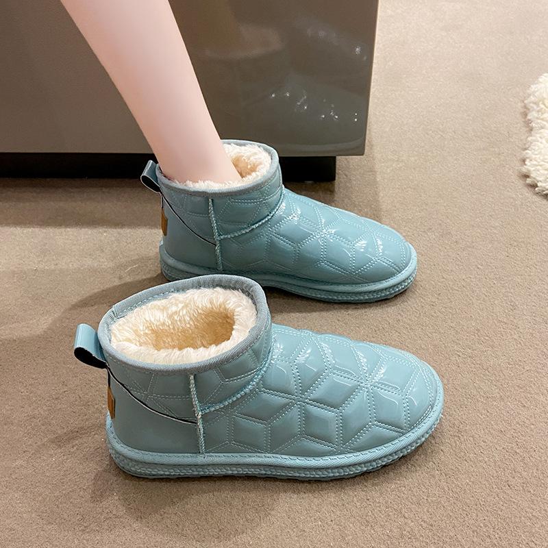 Женские зимние сапоги 2025 новые зимние бархатные утолщенные водонепроницаемые нескользящие в зарубежном стиле теплые хлопковые ботинки для Северо-Востока