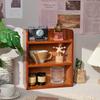 1pc 3 Layers Retro Wooden Cosmetics&collectibles Display Storage Rack,desktop cups&Kitchen Seasoning Bottles Storage Cabinet.