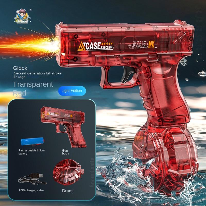 Electric Water Gun Toys With Led Light Emitting Automatic Sensor Lights Water Pistol Summer Outdoor Beach Pool Toy for Kids