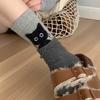 Модные милые мягкие хлопковые носки в корейском стиле, женские цветные носки до середины икры с 3D мультяшным котенком