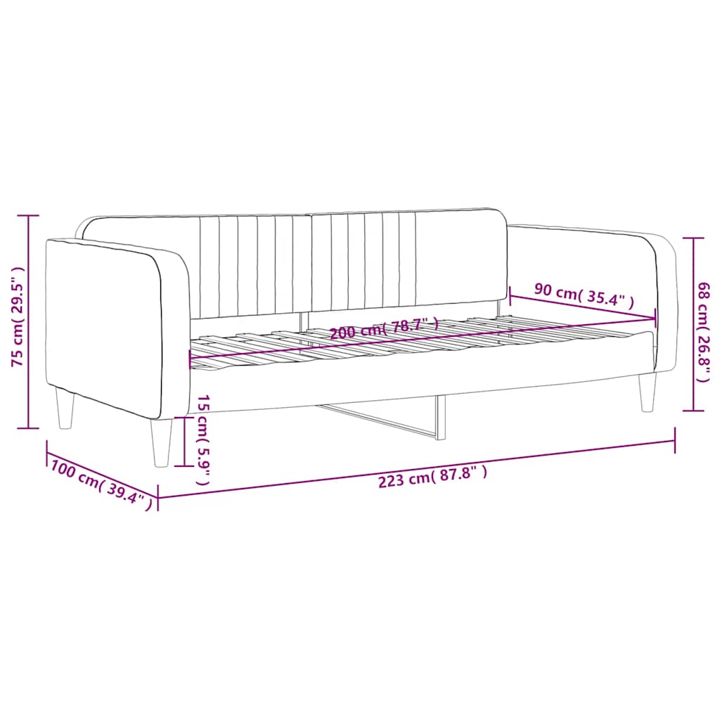 Daybed Dark Green 90x200 cm Velvet