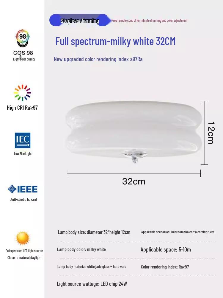 Винтажный потолочный светильник Баухаус из французского кремового стекла для спальни или балкона