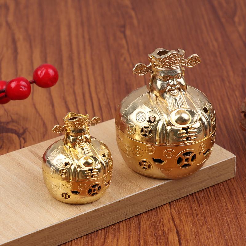 1 шт. Сплав Бог Богатства Подставка для благовоний С изысканными резными юаньбао Подставка без благовоний Йога Медитация Домашнее украшение