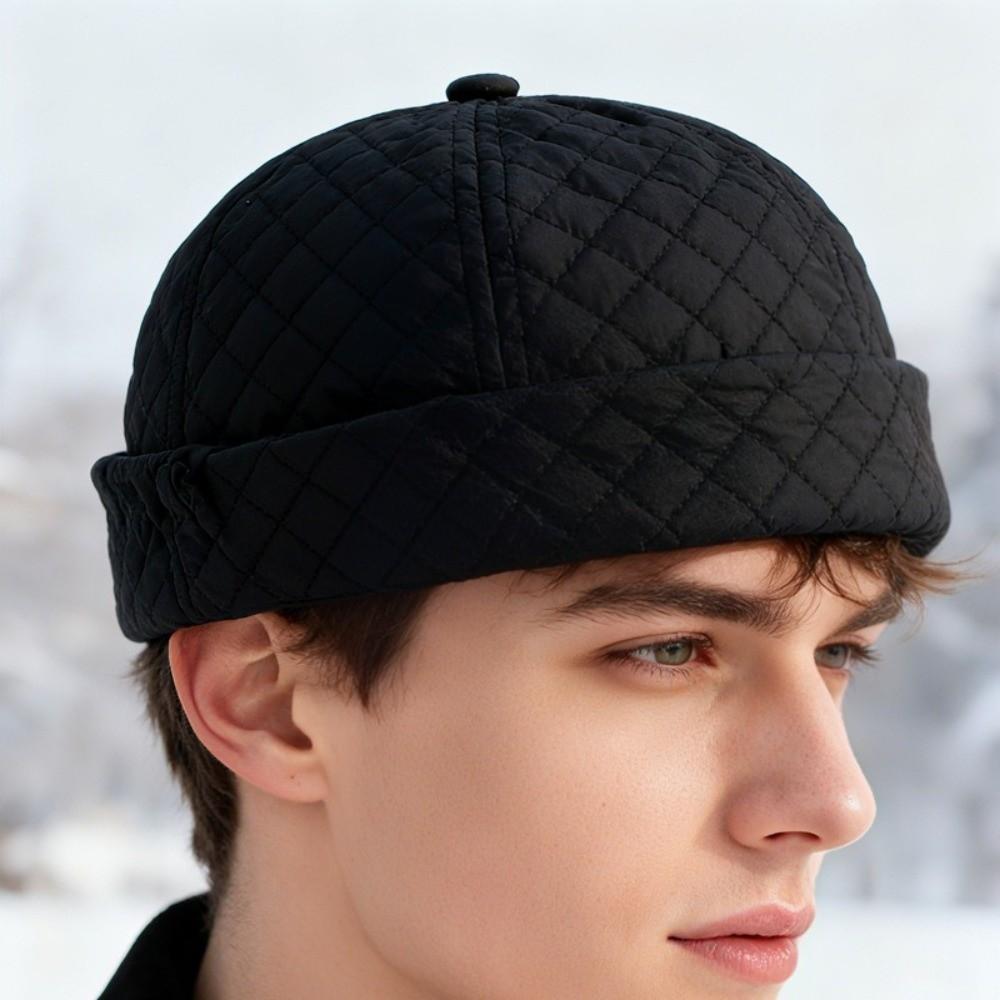 Winter Warm Beanie Cap Thick Melon Skin Tide Hats Fashion Bucket Hat