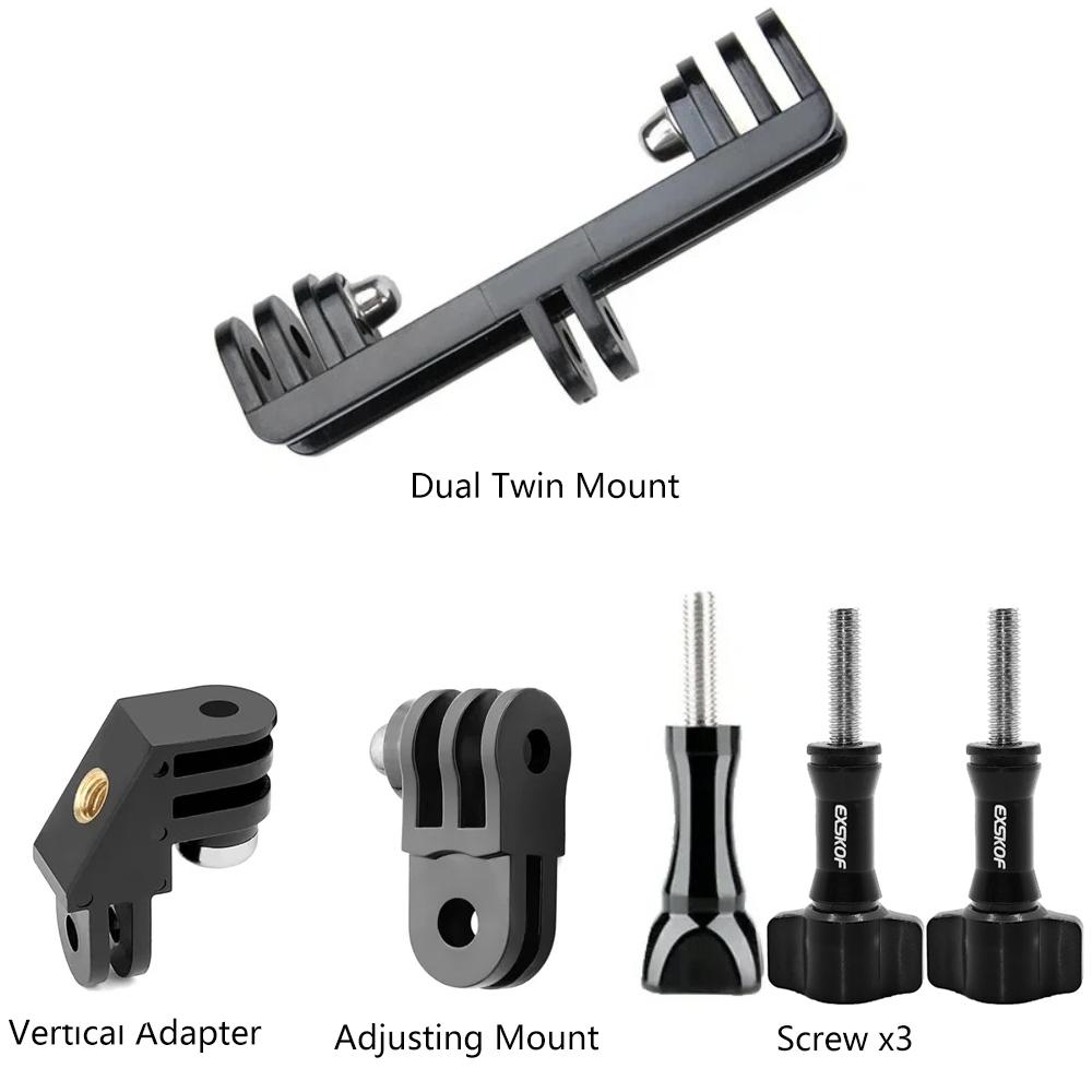 Dual Twin Mount Monopod Adapter Holder For GoPro Hero 13 12 11 10 9 8 7 6 5 4 SJCAM SJ4000 AKASO Insta360 DJI Osmo Action Camera