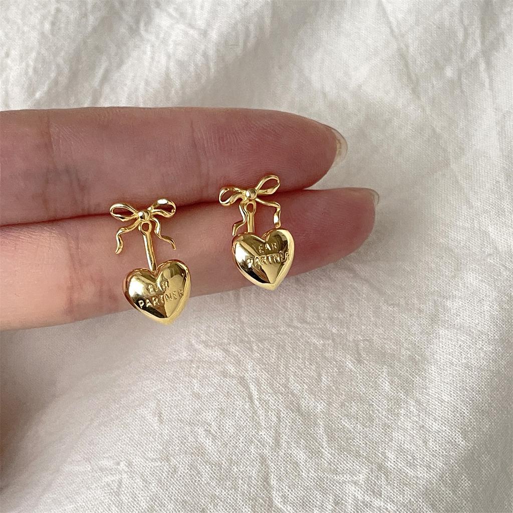 925 серебряные серьги-гвоздики Love, женские серьги-гвоздики с нишевым дизайном, элитные серьги-бантики, легкие, роскошные, простые, темпераментные серьги