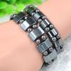 1 шт. Модный унисекс черный камень магнитная терапия здоровье уход браслет унисекс круглый гематит браслеты