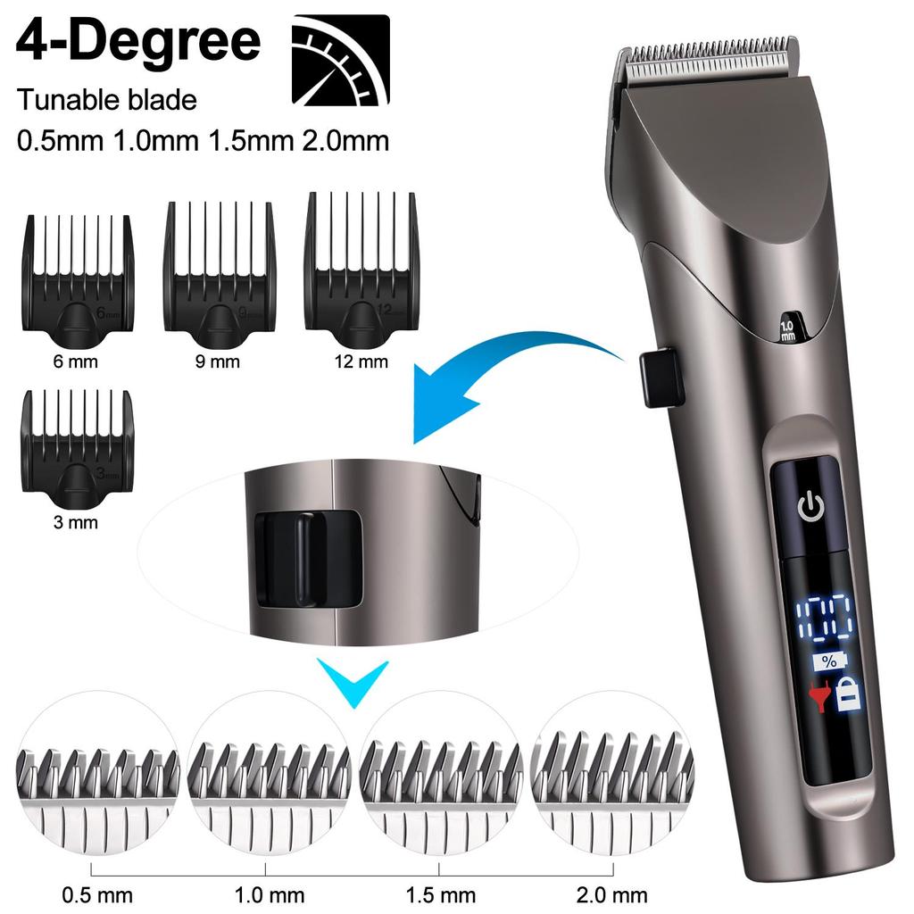 Hatteker Mens Hair Clipper Cordless Hair Trimmer 2 In 1 Nose Hair Trimmer Kit Rechargeable Waterproof