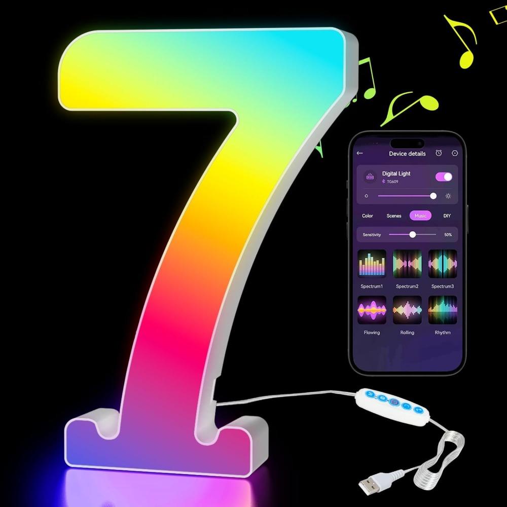 Name Letter Alphabet Light Smart Number Lamp MeRGBW App LED Letters Light Game