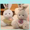 Cute Plaid Dress Cartoon Rabbit Plush Toy For Children