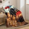 Charging bull with a red flag in a vibrant bullfighting arena setting. for all seasons blanket lunch break throw gift