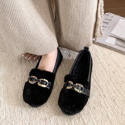 Женские туфли на толстой подошве из эдамаме на осень и зиму, женские бархатные хлопковые сапоги с круглым носком на одну ногу