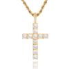 European and American Hip-hop Jewelry Solid Large Cross Pendant Micro-inlaid Zircon Personality Hip-hop Men's Hip-hop Necklace