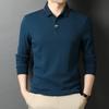 Весенние и осенние новые мужские рубашки-поло с вышивкой для молодежи и среднего возраста, мужские повседневные топы, мужские футболки с длинными рукавами