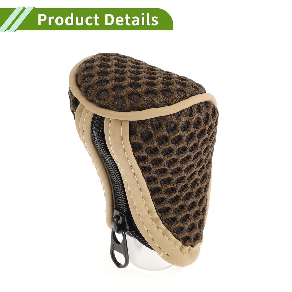 HOPESPANNER Universal Gear Shift Knob Cover Stick Shift Handle Protector Manual Fabric 1 Pc Anti Slip Dark Brown