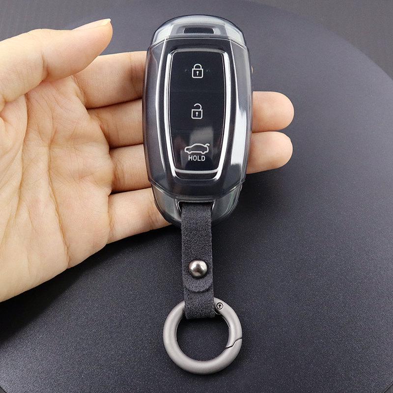 Ультратонкий прозрачный чехол для ключей для Elantra, Fiesta, ix35, Sonata, Santa Fe, Genesis, Tucson, ix25