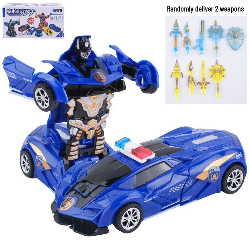 Детская деформирующаяся игрушечная машинка - Инерционная ударопрочная машина-пазл с одной кнопкой