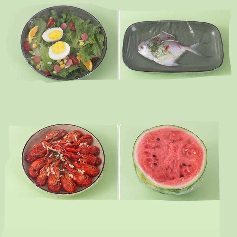 2 упаковки Утолщенная пищевая ПЭ одноразовая пластиковая пленка Эластичная пылезащитная крышка Шапочка для душа Универсальная