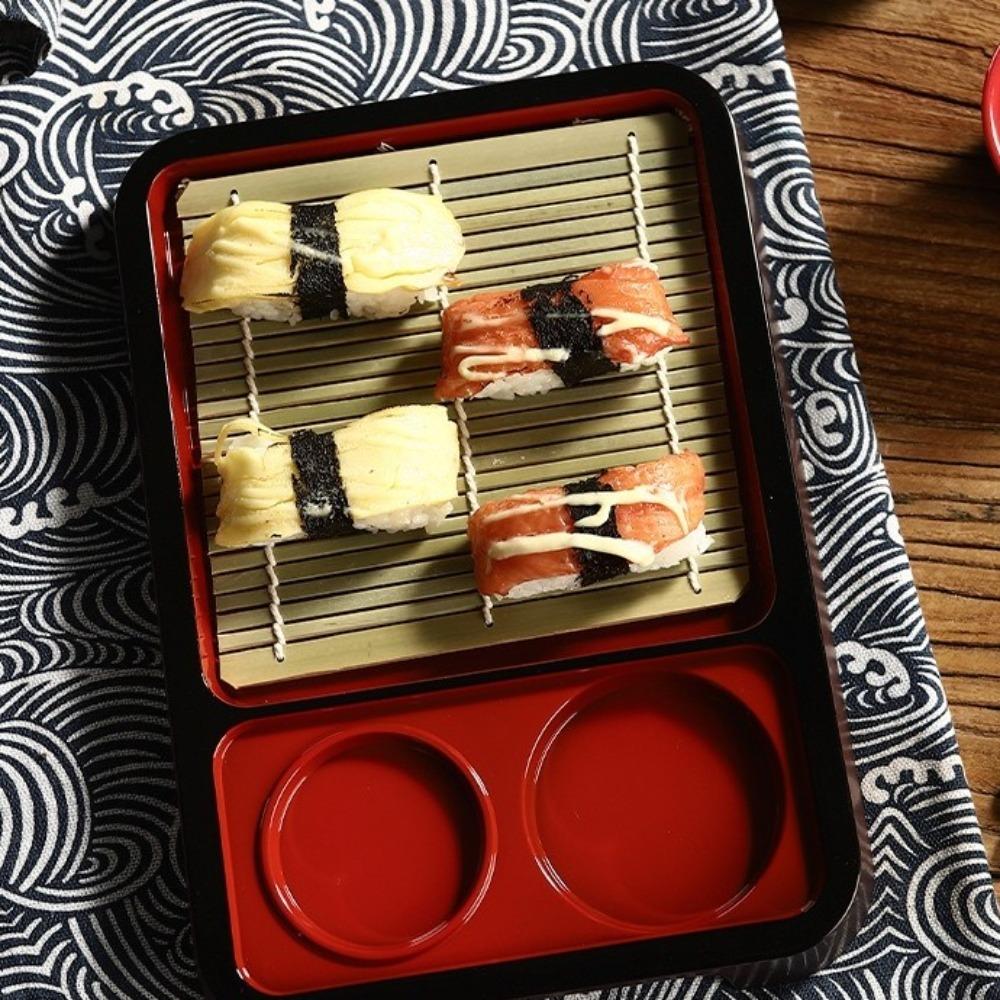 with Bamboo Mat Soba Noodles Plate Multipurpose Food Platter For Serving and Decoration