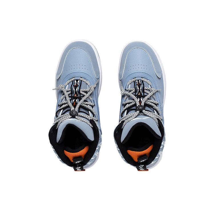 Li Ning Молодежные детские спортивные кроссовки Lifestyle Series Pattern Shock Absorbation Rebound Mid-Top Детские кроссовки Мягкие серо-голубые YKCS222-1