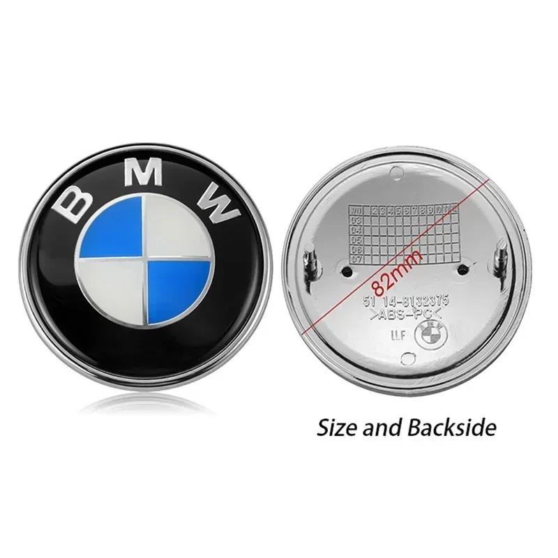 XWQP2 For BMW 74mm 82mm Front Hood Rear Trunk Emblem Badge 45mm Steering Wheel Logo Sticker 56mm 68mm Wheel Center Caps For BMW Access