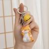 Set of 3 Cartoon Kitten Keychains: Cute Cat Face Covering, Doll Bag Pendants, Small Gifts