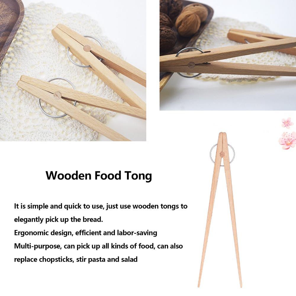 Wooden Bread Tongs Reusable Snack Clip Grilling Accessory Baking Clip Cooking Preparation