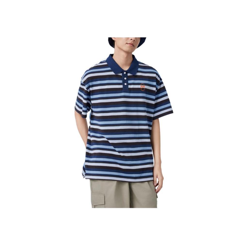 Puma Downtown 180 Loose Fit Color Block Striped Polo Shirt Men Tops Navy-Blue 630119-14