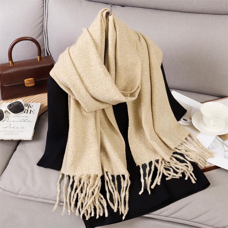 New Winter Scarf For Women Long Warm Cashmere Scarves Hijab Solid Lady Shawl Wrap Female Pashmina Bandana Head Scarfs