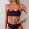 Sexy New Two Piece Swimwear Patchwork Swimming Suit Solid Color Bikini Sets Backless Bathwear