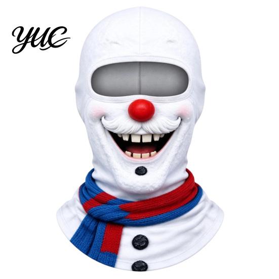 Funny Costume Mask Christmas Face Print Ski Mask, Winter Realistic Balaclava for Men Women, Windproof Full Cover Cycling Riding Snowboarding Unisex