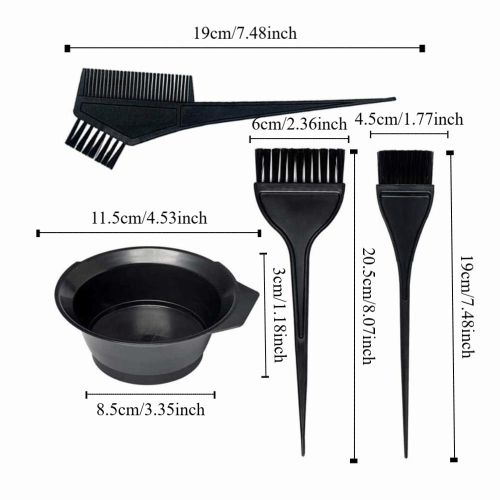 4Pcs/Set Hairdressing Hair Color Dye Bowl Stirring Brush Hair Dye Tools  for Hair Coloring