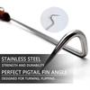 BBQ Meat Hook with Wooden Handle Food Flipper Hook Outdoor Meat Turner Hook  Easy To Clean