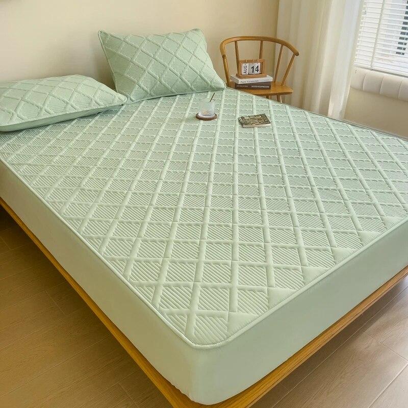 Хлопковый утолщенный наматрасник, антибактериальный, против клещей, простыня, постельное белье для двуспального размера King Queen, наматрасник