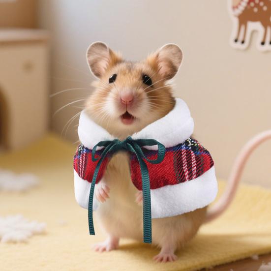 Плащ для домашнего хомяка, красный, белый, рождественский наряд для мелких животных, для кролика, морской свинки, попугая, жако, волнистого попугайчика, кореллы, аксессуары для косплея