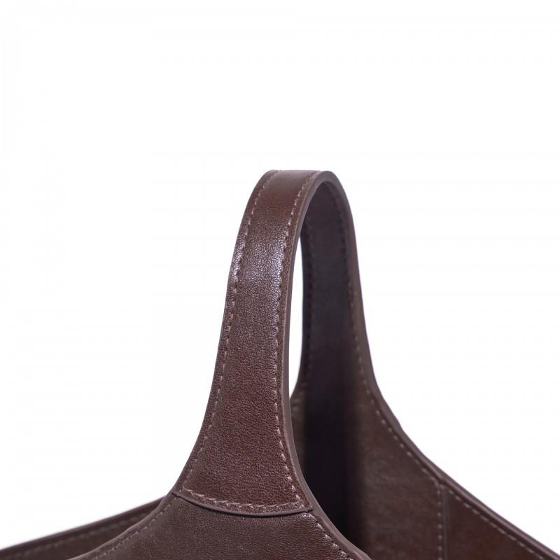 Qiu's New Blessing Bucket Vegetable Basket Top Layer Crystal Tire Cowhide Single Shoulder Cross-slung Hand Daily All-matching Casual Commuting