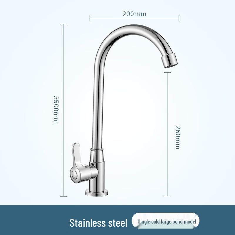 TLXT Stainless Steel Wall-Mounted Kitchen Faucet