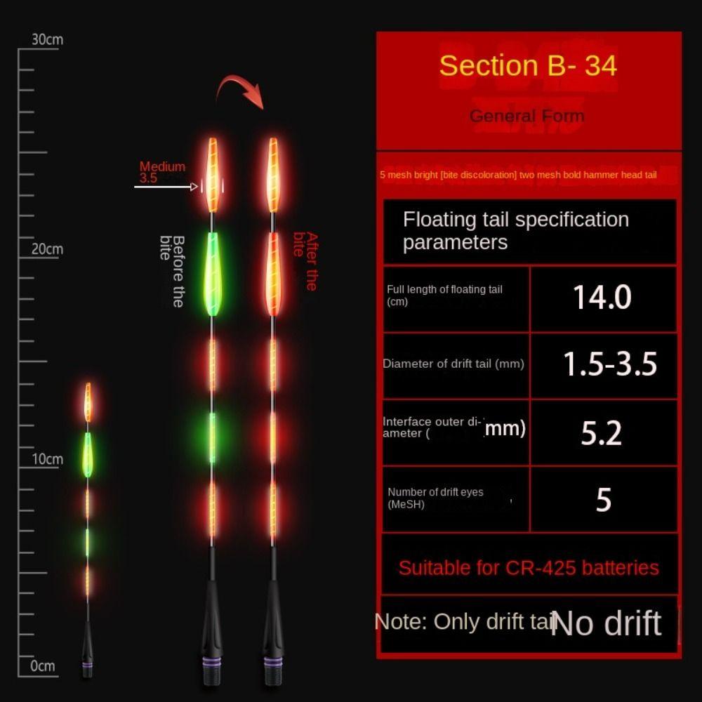 1 шт. сверхчувствительный светодиодный рыболовный умный поплавок для ночной рыбалки, светящийся поплавок для ночной рыбалки