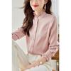 Модная женская рубашка с длинным рукавом и оборками, весна-осень, новая однотонная свободная блузка, женская элегантная повседневная простая одежда для топов 2573