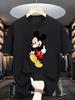 Футболка с принтом Микки Мауса от Disney Мужская Женская Повседневная С круглым вырезом С коротким рукавом Хлопковые Топы Мультяшные Графические Футболки Стритвир