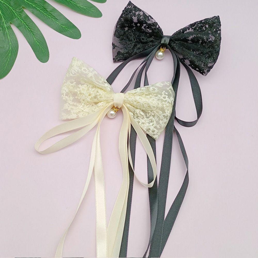 Korean Style Bowknot Hair Clips Lace Girls Headwear Elegant Bowknot Barrette Girls