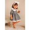Baby Girl Red White Gingham Cherry Embroidered Ruffle Collar Dress