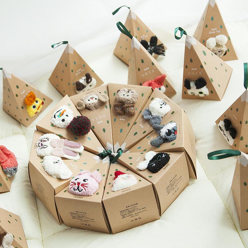 3D Cartoon Coral Fleece Christmas Socks for Adults & Kids, Half-Velvet with Acrylic Ball Design