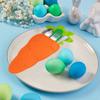 6pcs Carrot Shape Easter Cutlery Holder Bags Cute Silverware Organizer Bag  For Easter Party