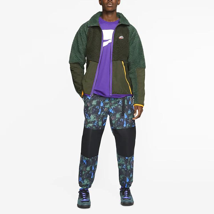 Nike Теплая куртка с воротником-стойкой Colorblock для мужчин, верхняя одежда, зеленая BV3722-355