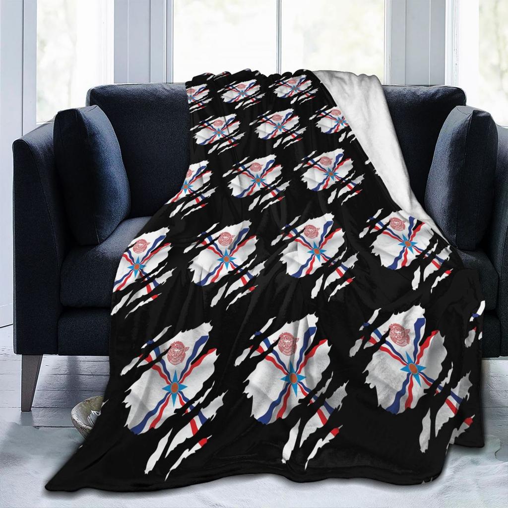 Luxury Assyrian Suryoyo Flag Blanket Flannel Sofa Throw Blanket Warm for Couch Bedding Office Throws Bedspread Quilt