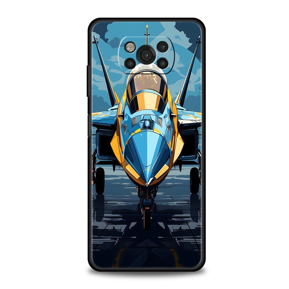 Чехол для телефона с истребителями Для Xiaomi Poco X6 X5 Pro X4 X3 NFC F5 Pro F4 F3 GT M5 M4 Pro 5G M3 C51 C50 C55 Мягкий чехол