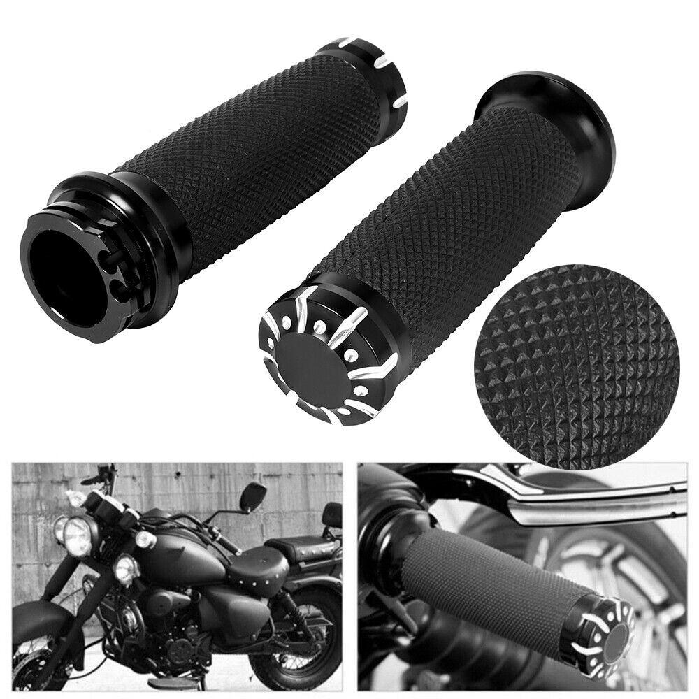 1" Black Handle Bar Hand grips For Harley Touring Sportster XL883 XL1200 Dyna