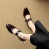Fashion New Spring/summer Split Leather Woman Shoes Round Toe Low Heel Women Pumps Shoes for Women Fashion Mary Jane Shoes Chunky Heels